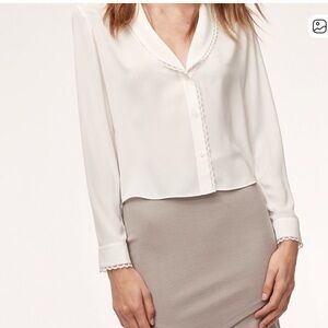 Aritzia Sunday Best Peter Pan Collar Blouse L
